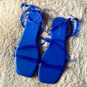 NWT Marc Fisher Blue Sandals Size 10